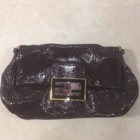 Fendi Handbags - FENDI- purple clutch